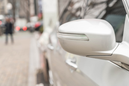 close-up wing mirrorの写真素材