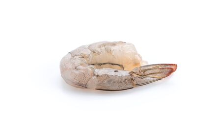 fresh shrimp/prawn on white backgroundの写真素材