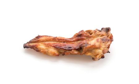 grill chicken on white backgroundの写真素材