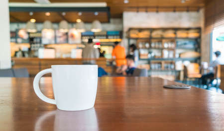 Coffee cup in coffee shopの写真素材