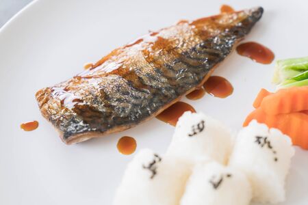 Grilled Saba with fish sauceの写真素材