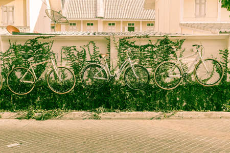 bicycle decoration on wall - vintage effect filter
