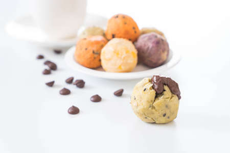 potato balls with chocolate - healthy foodの写真素材