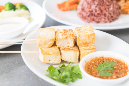 Fried Tofu - healthy foodの写真素材