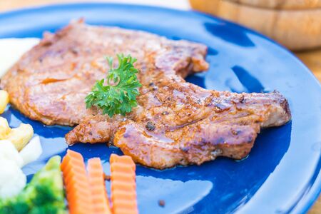 grilled pork chopの写真素材