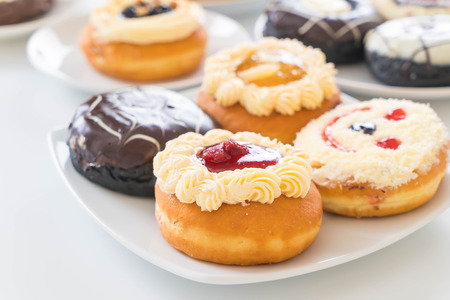 Fresh donut served on the tableの写真素材