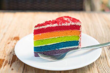Velvet rainbow cake