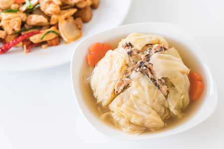 Stuffed cabbage soup - healthy foodの写真素材