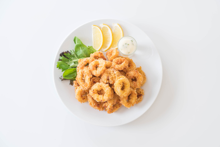 fried squid (calamari rings)の写真素材