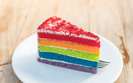 Velvet rainbow cake