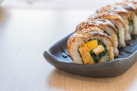 Unagi Sushi rolls - japanese food styleの写真素材