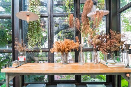 dry flower decoration on dinning table