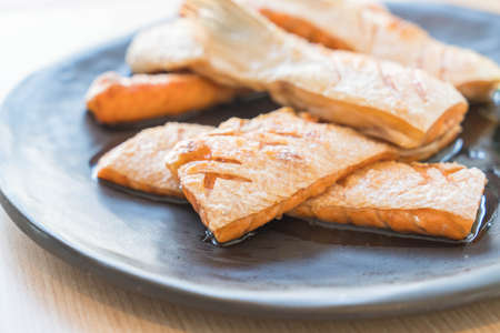 fried salmon steak - japanese food