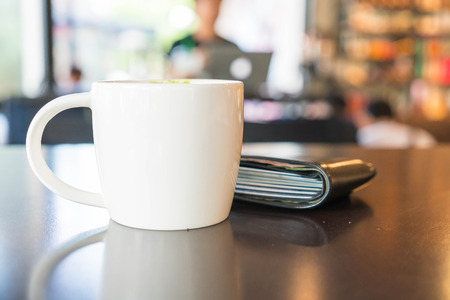 Coffee cup in coffee shopの写真素材