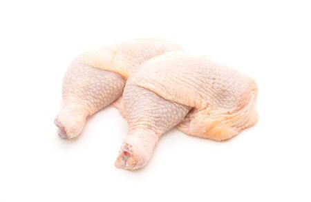 chicken thigh on white backgroundの写真素材