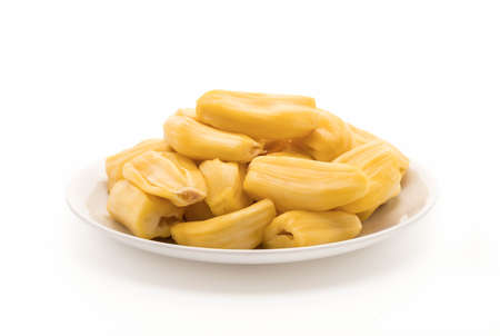 fresh jackfruit on white backgroundの写真素材