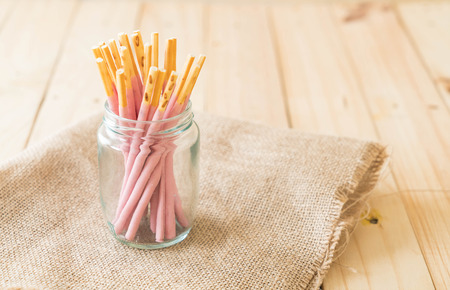 biscuit stick with strawberry flavored