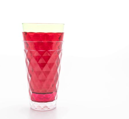 Stack Plastic cup on white backgroundの写真素材