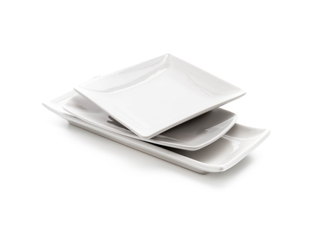 empty plate on white backgroundの写真素材