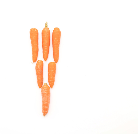 baby carrots on white backgroundの写真素材