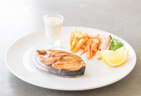 teriyaki grilled mackerel fish steakの写真素材