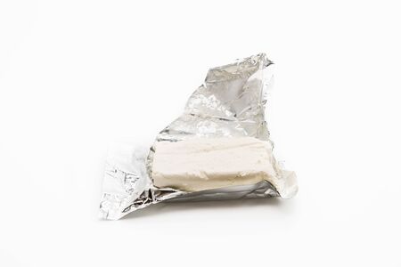 cream cheese on white background
