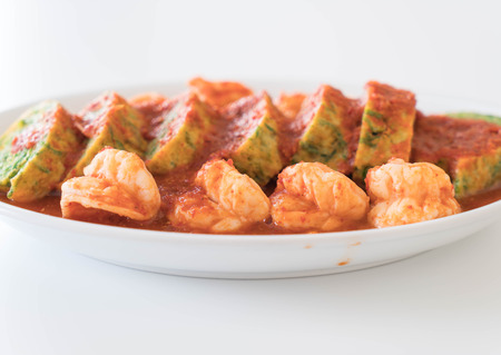 Accacia Leave Omelet and Shrimp in Tamarind Flavor Soupの写真素材