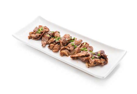 grilled pork on plate - korean styleの写真素材