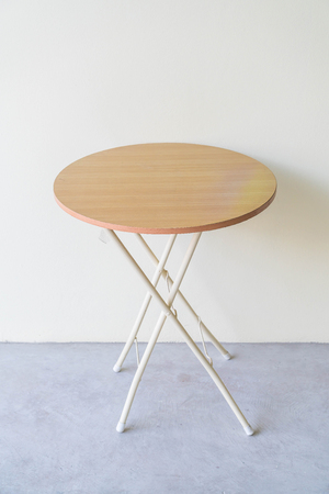 empty table with wall backgroundの写真素材