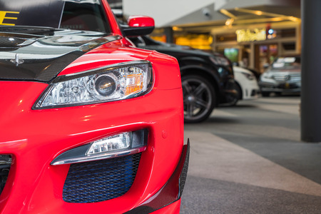 Selective focus point on Headlight lamp carの写真素材