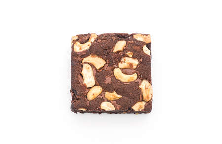 chocolate brownies on white backgroundの写真素材