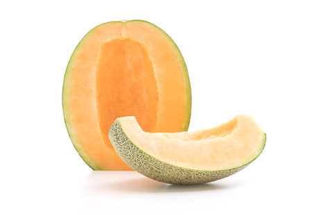 cantaloupe melon on white background