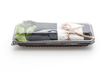 wrap salad roll on white background