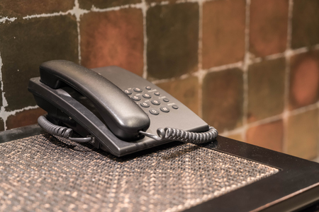 telephone on hotel lobby table