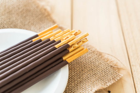 biscuit stick with chocolate flavoredの写真素材