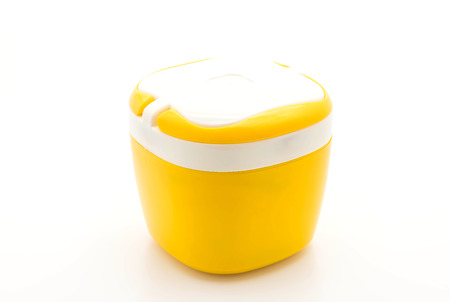 yellow water canteen on white background