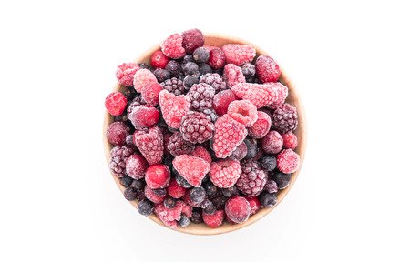 frozen mixed berry on white background