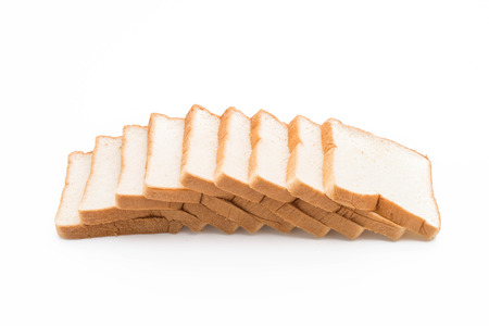 milk bread on white backgroundの写真素材