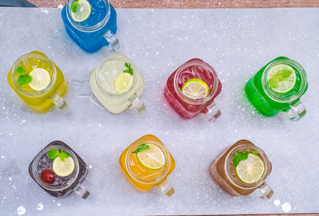 Colorful Italian soda - selective focus pointの写真素材