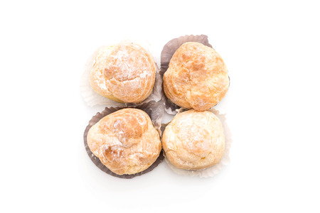 cream puff on white background