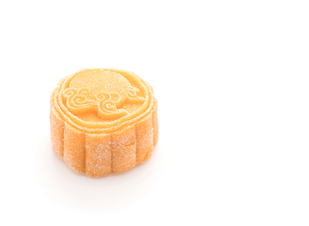 fresh moon cake on white backgroundの写真素材
