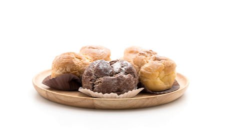 cream puff on white background