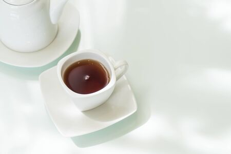 hot tea cup on the table