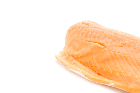 Fresh Salmon on white backgroundの写真素材