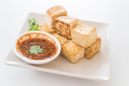 Fried Tofu - healthy food and vegan foodの写真素材