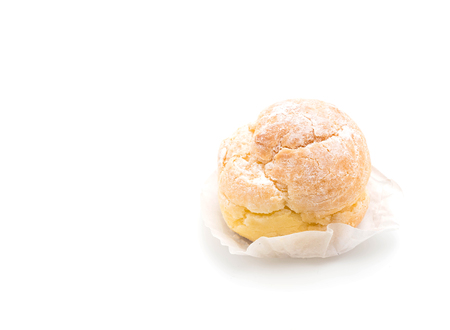 cream puff on white background