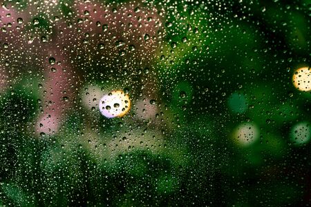 Rain drops on the window - vintage effect filterの写真素材