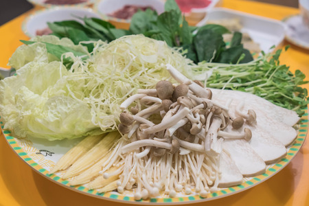 vegetable set on platre for sukiyaki - asian food styleの写真素材