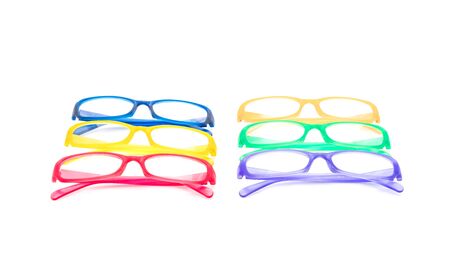 eyeglasses, spectacles or glasses on white background