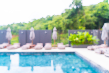 Abstract blur swimming pool in hotel resort for backgroundの写真素材